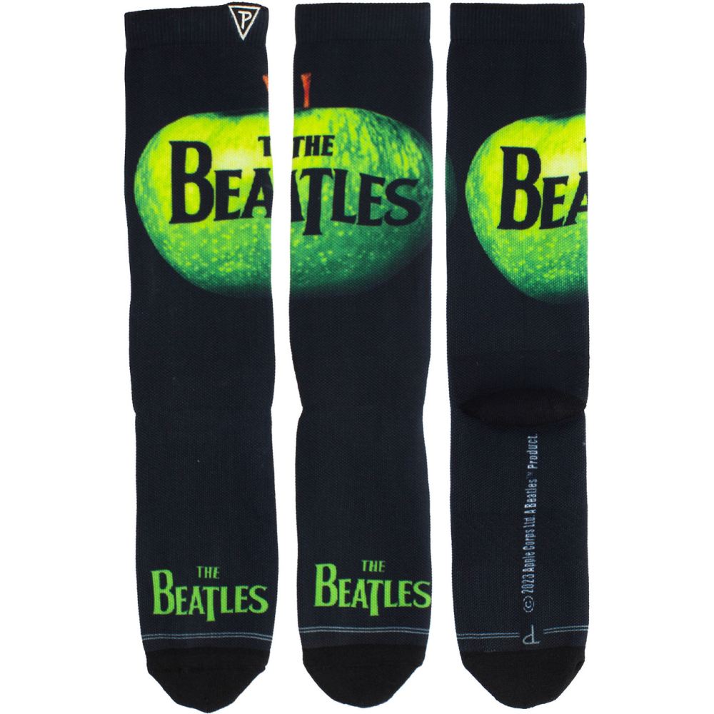 The Beatles - Apple Sublimation Socks - Black/Green